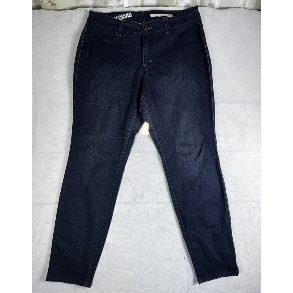 DKNY Womens Skinny Jegging Jeans Blue Denim Dark Wash Everyday Comfort Size 18